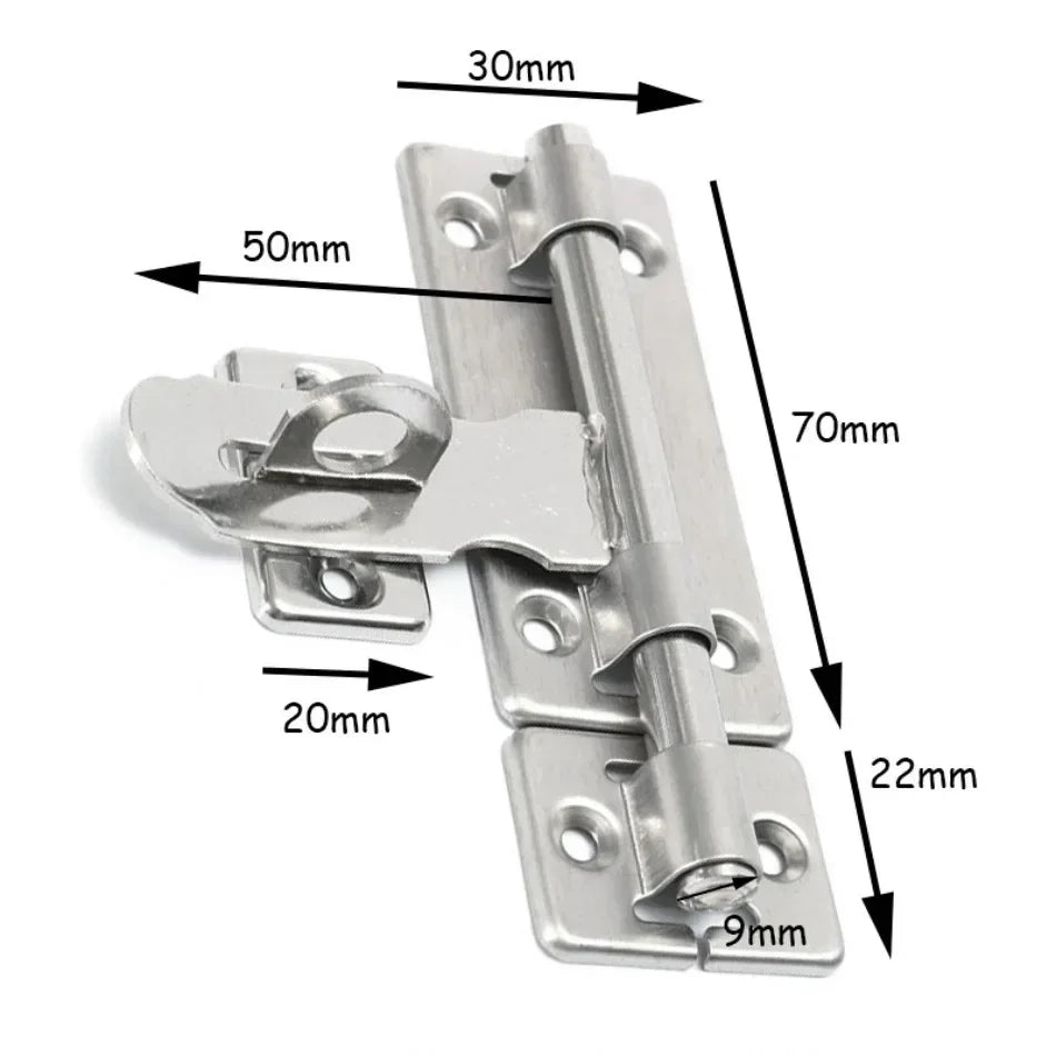 4-Inch Stainless Steel Barrel Bolt with Padlock Hasp