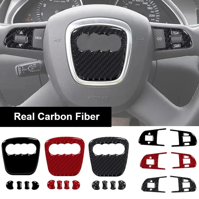 Carbon Fiber Steering Wheel Ring Trim for Audi A4 A6 Q5 Q7 A3