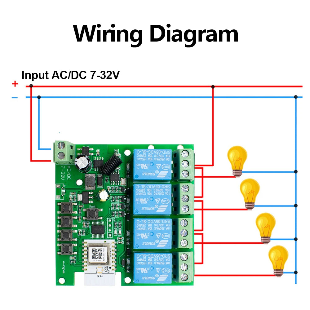 Four-Channel Wi-Fi Relay Module - Voltage Options
