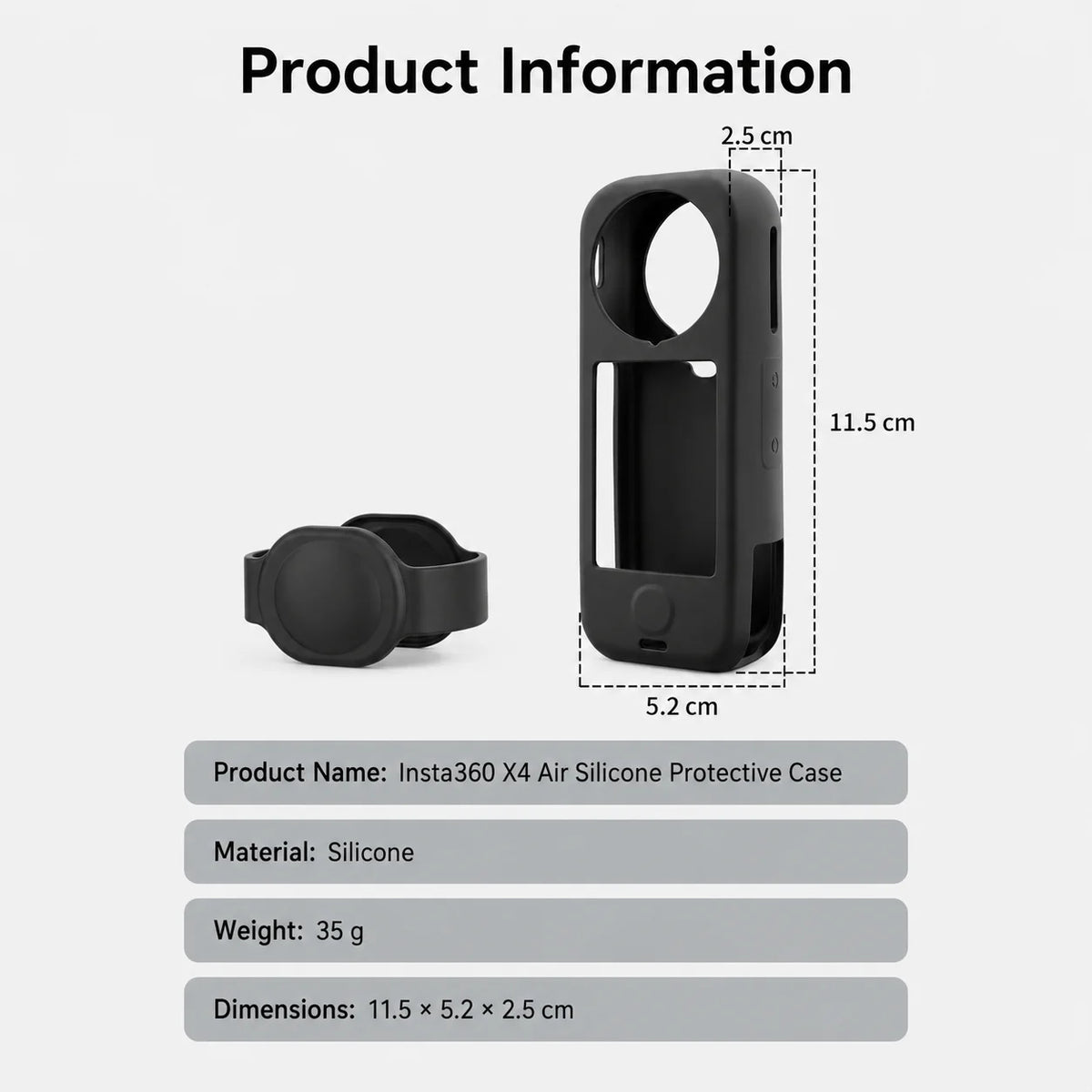 Szilikontok és lencsevédő Insta360 X4 Air kamerához