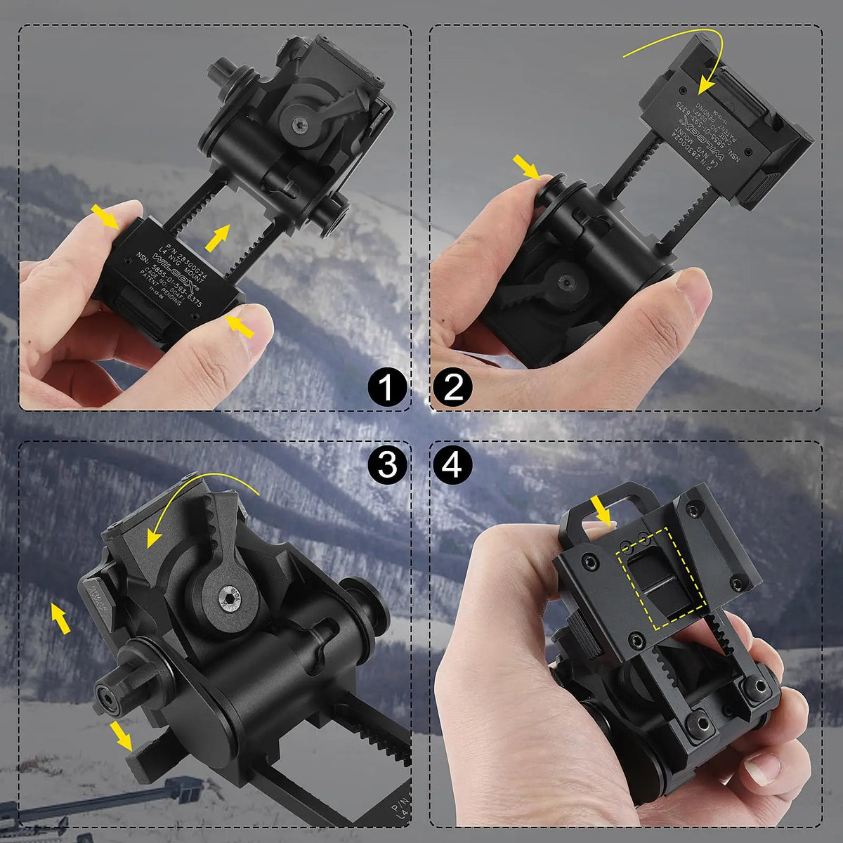 BOOIU Metal/Nylon L4G24 NVG Helmet Mount Holder for PVS15/18 GPNVG18 Goggle Night Vision Stent Outdoor Tactical Helmet Bracket