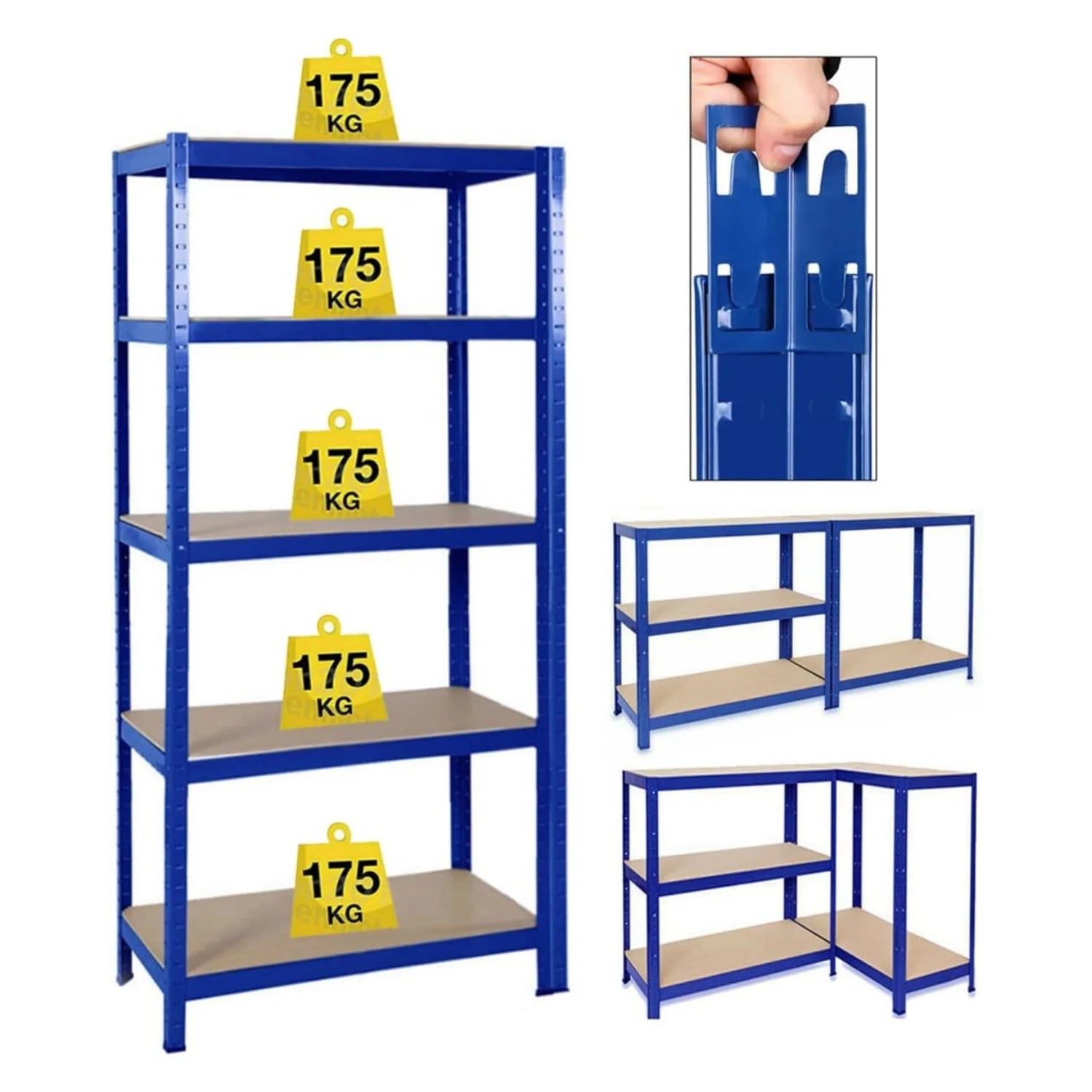 Blue Workshop Organizer Shelf – 5‑Tier Multi‑Purpose Storage Rack