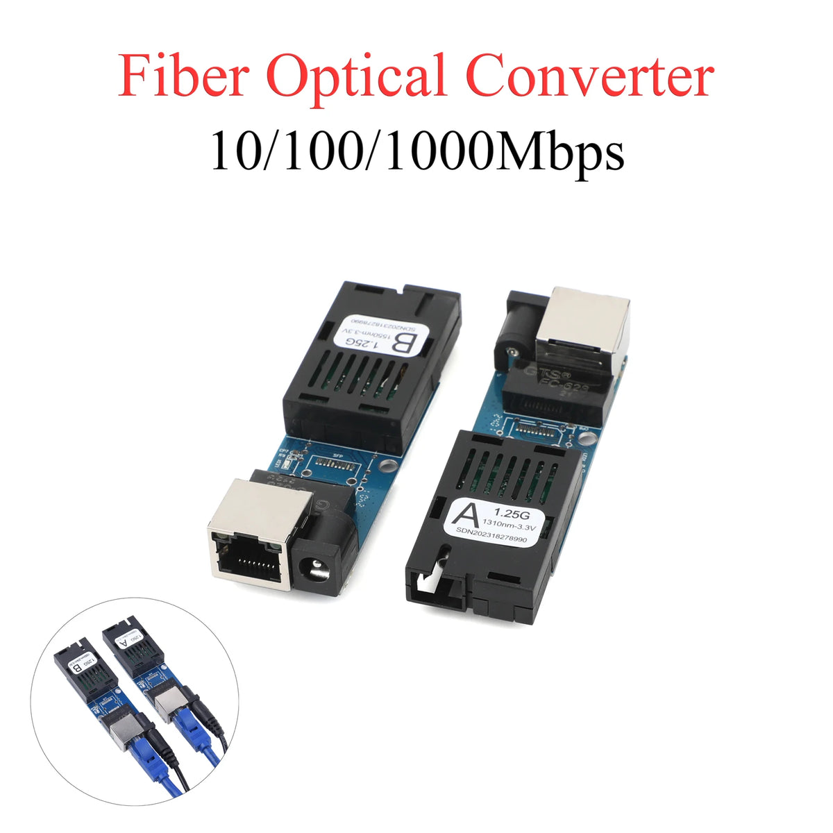Gigabit Ethernet -fiiber media -muuntajat