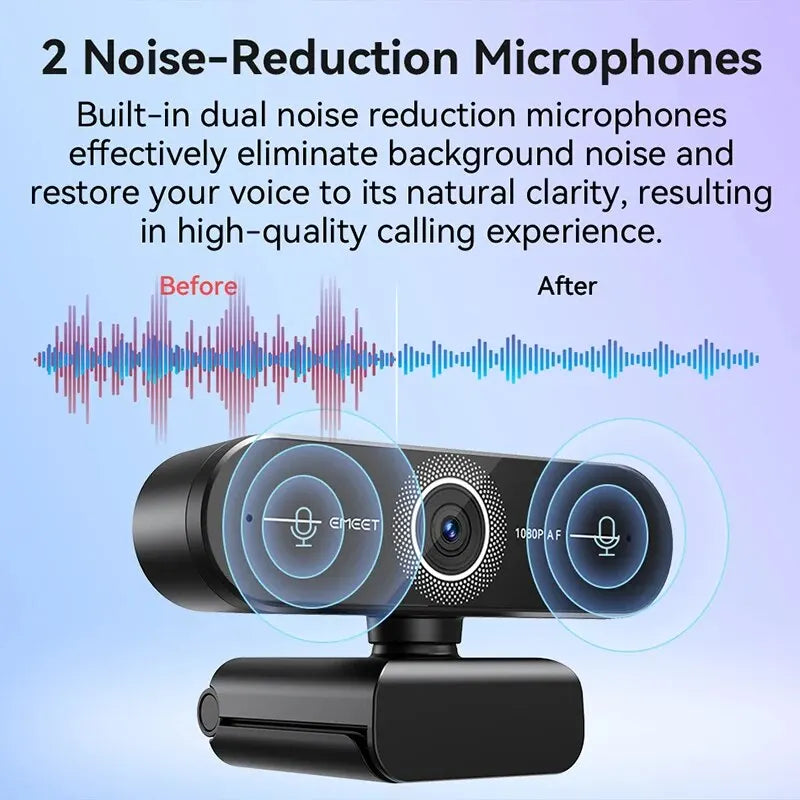 4K Webcam 1440P 2K Webcamera 1080P EMEET C60E Autofocus USB Computer Camera voor Wonen/ Video Bellen/ Conferentie