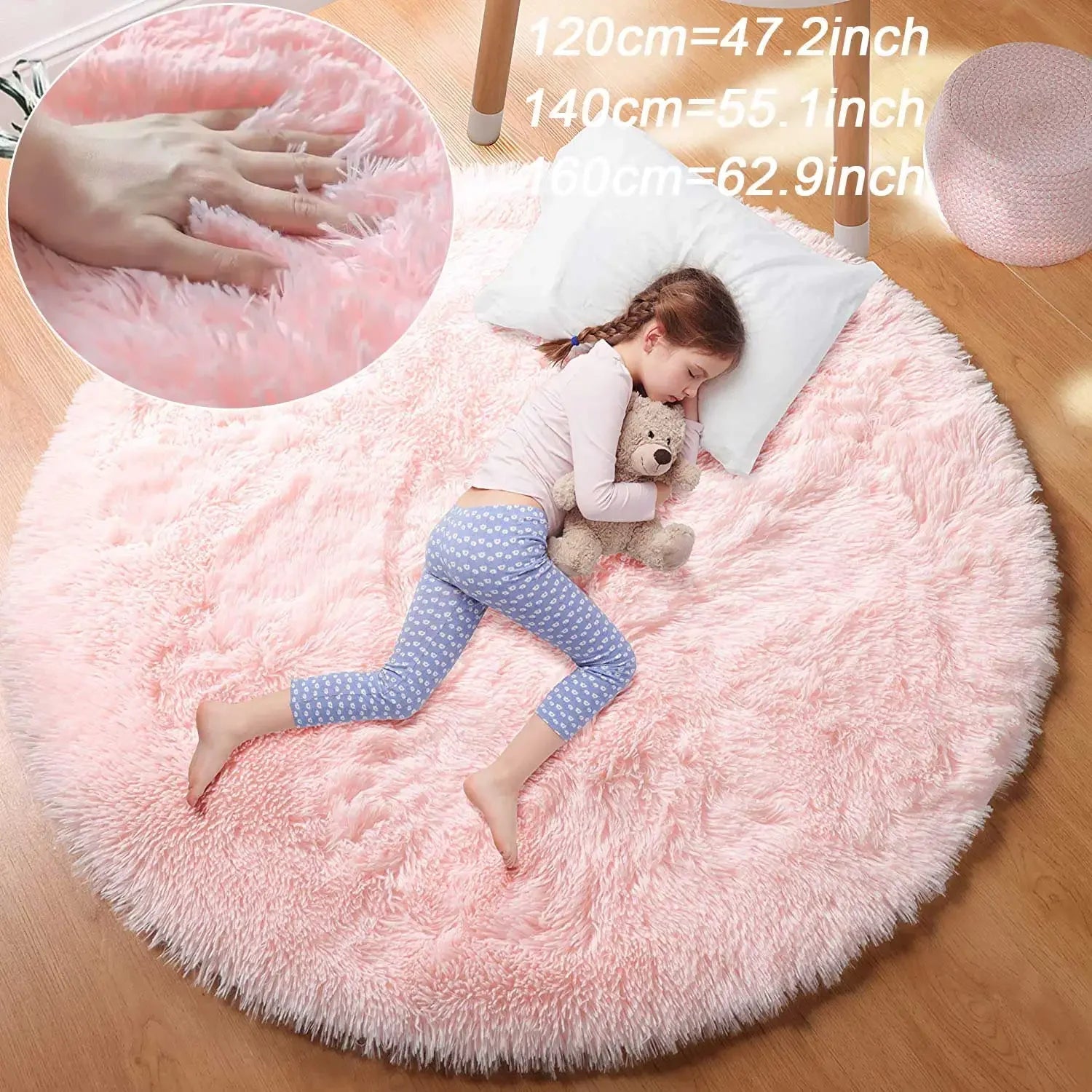 Super Soft Plush Round Rug Mat Fluffy White Carpets For Living Room Home Decor Bedroom Kid Room Decoration Salon Thick Pile Rug 