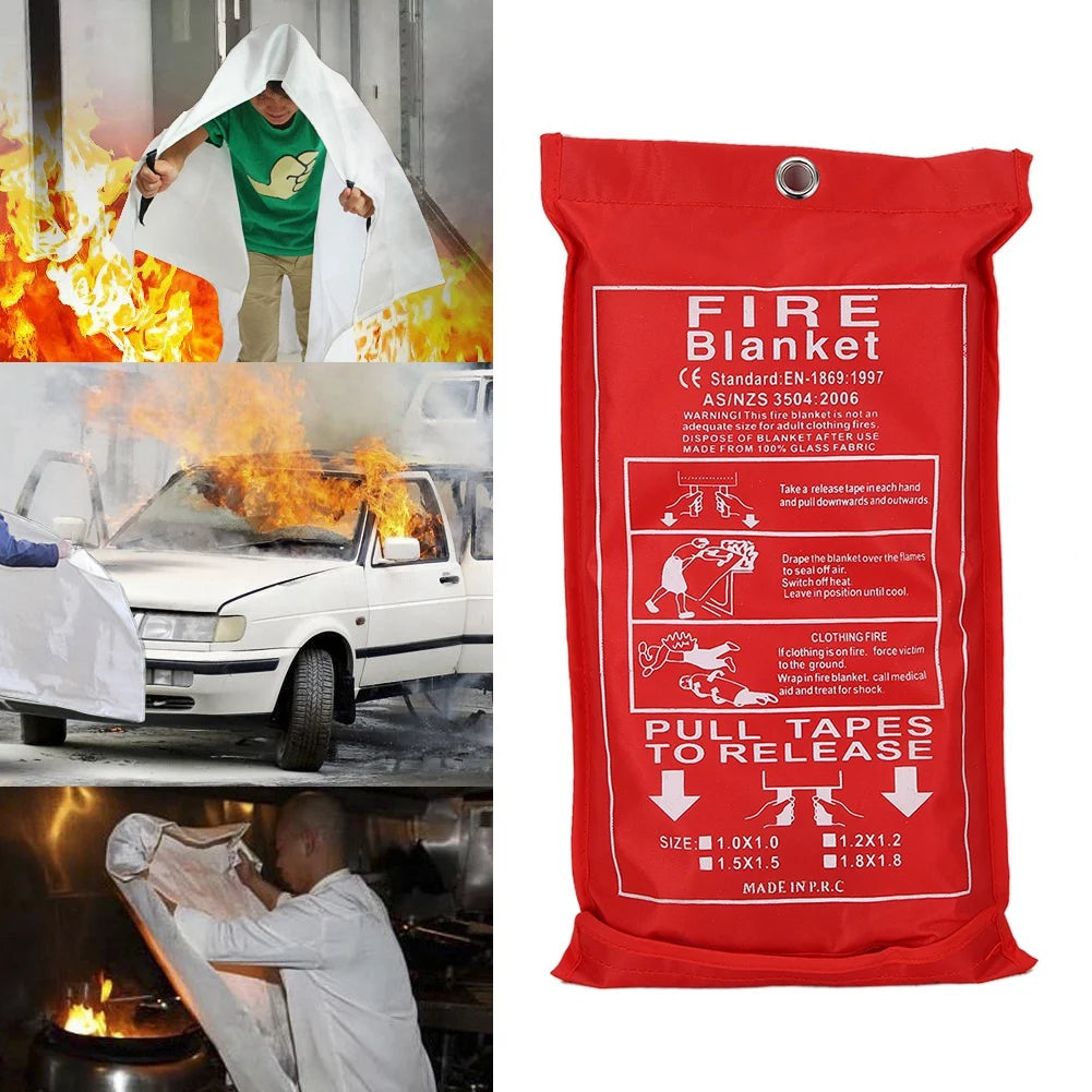 Fiberglass Emergency Fire Blanket for Kitchen, Car & Camping