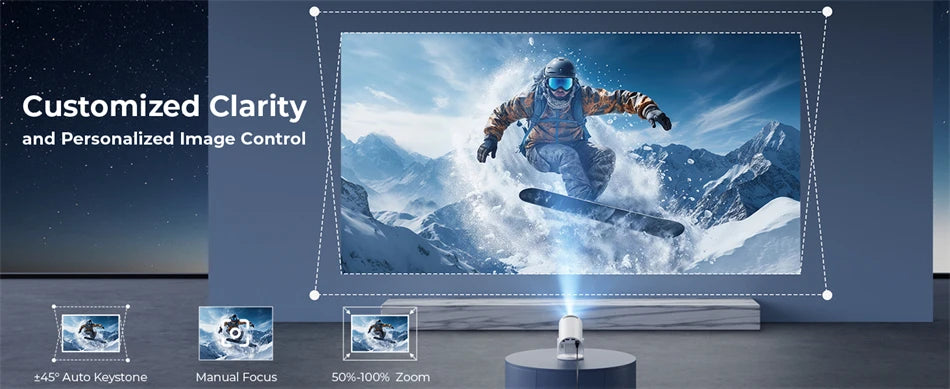 2026 Νέο HY300 Προβολέας 4K Android 11 Wifi6 290ANSI Allwinner H713 BT5.0 1080P 1280*720P Σινεμά Ουδέτερη φορητά Προβολείς Κήπος