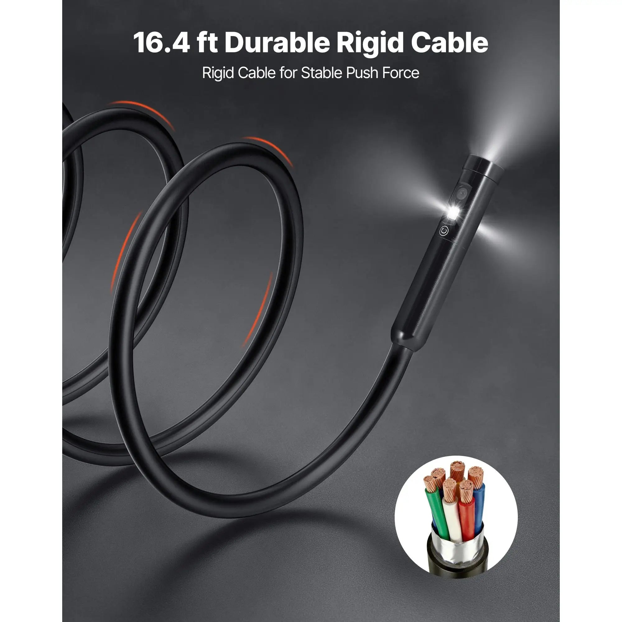 Triple Lens Endoscope Camera with 4.5" HD IPS Screen