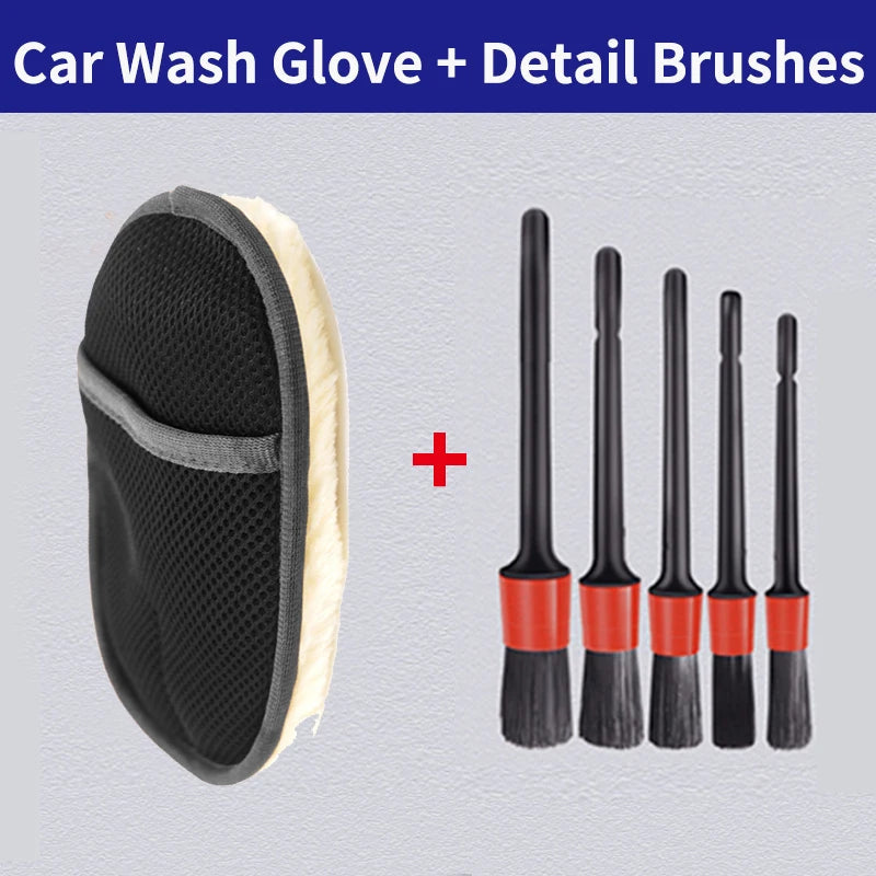 Car Styling Wool Soft Car Washing Gloves Cleaning Brush Motorcycle Washer Care Products Plush Car Wash Gloves 