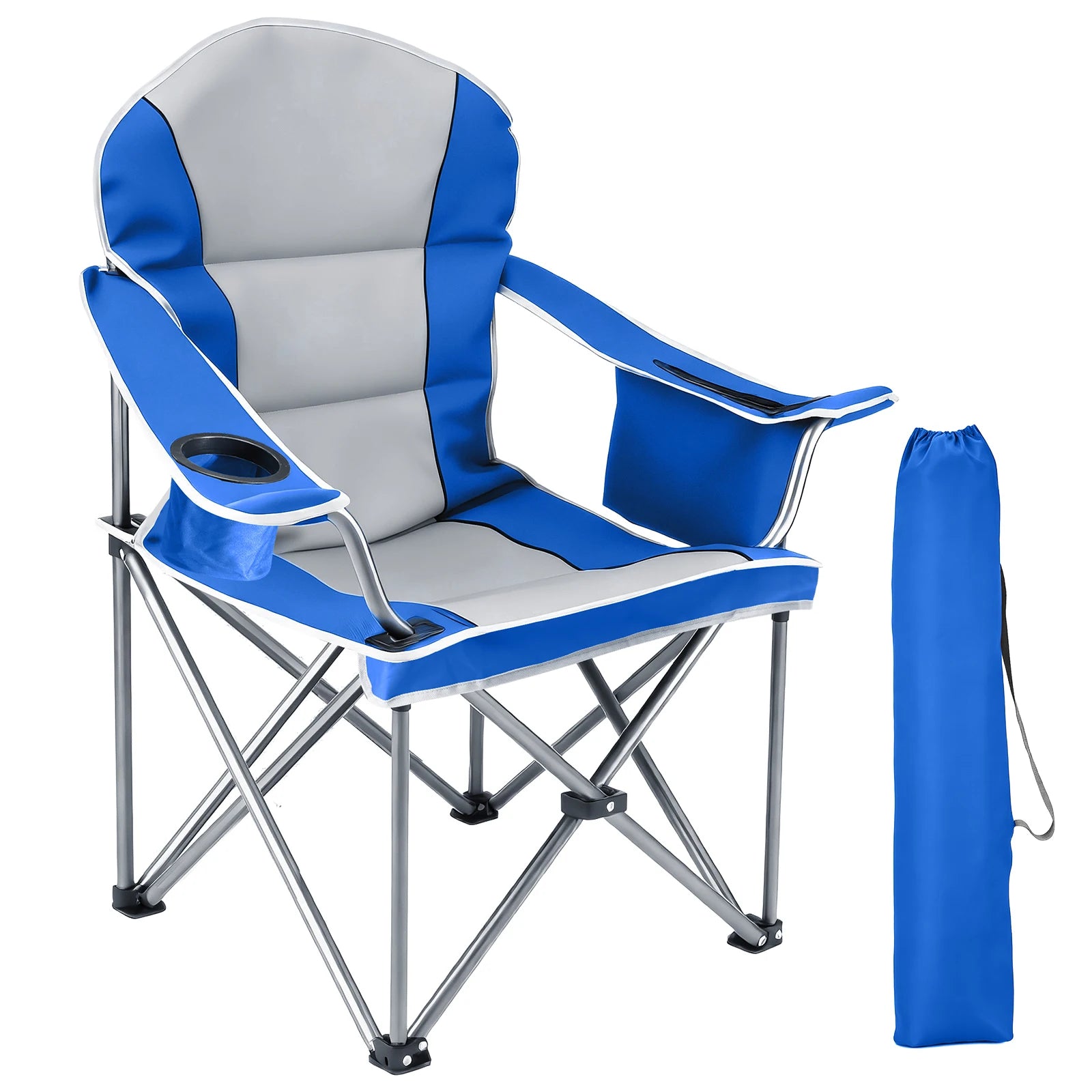 Oversized Heavy Duty Camping Chair 450lbs Folding Chair with Storage