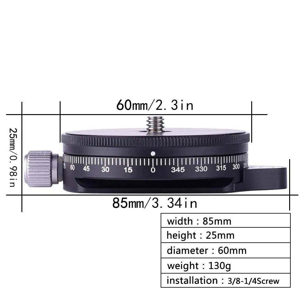 Panoramic Camera Panning Base with Bubble Level