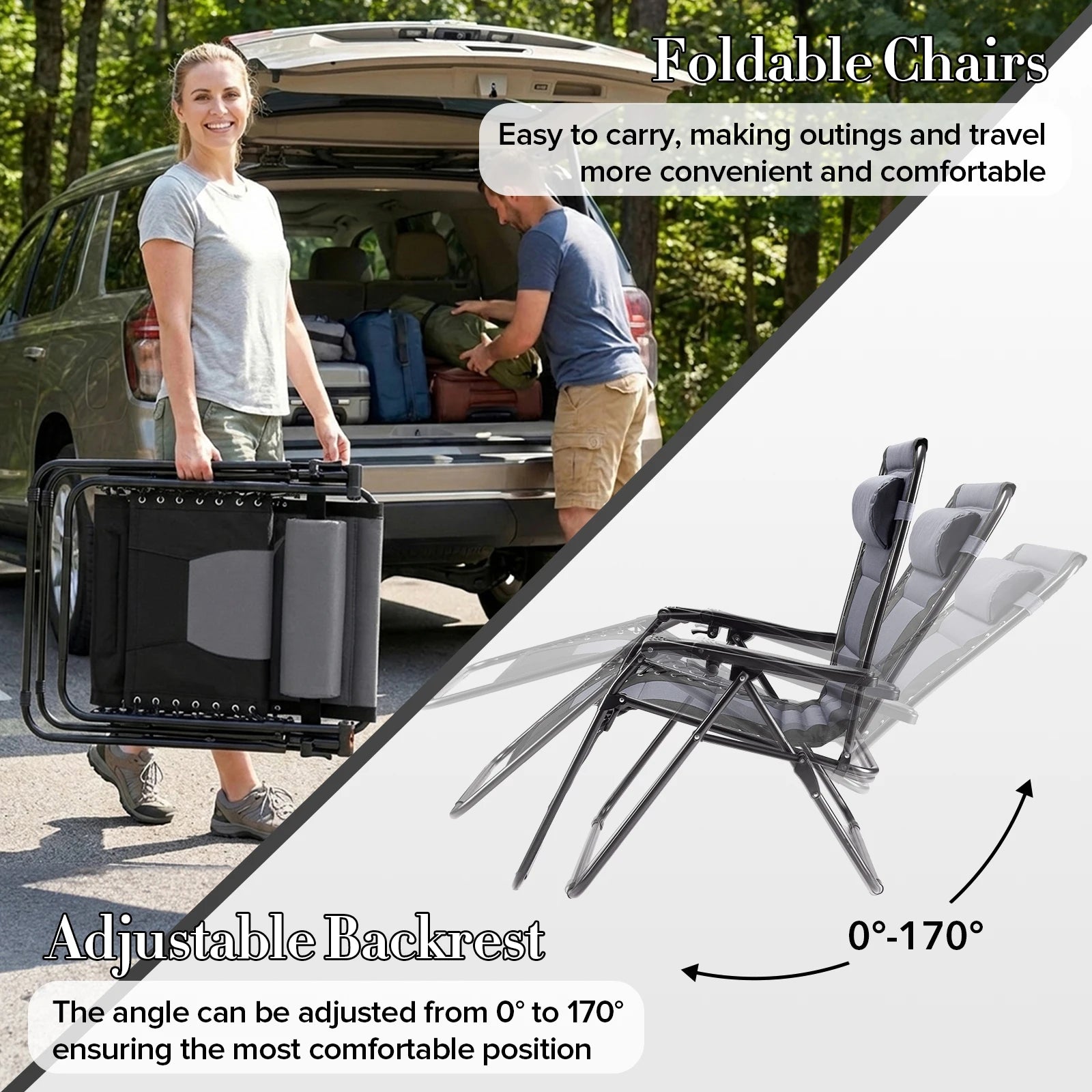 Oversized Zero Gravity Reclining Chair with Cushion & Cup Holder