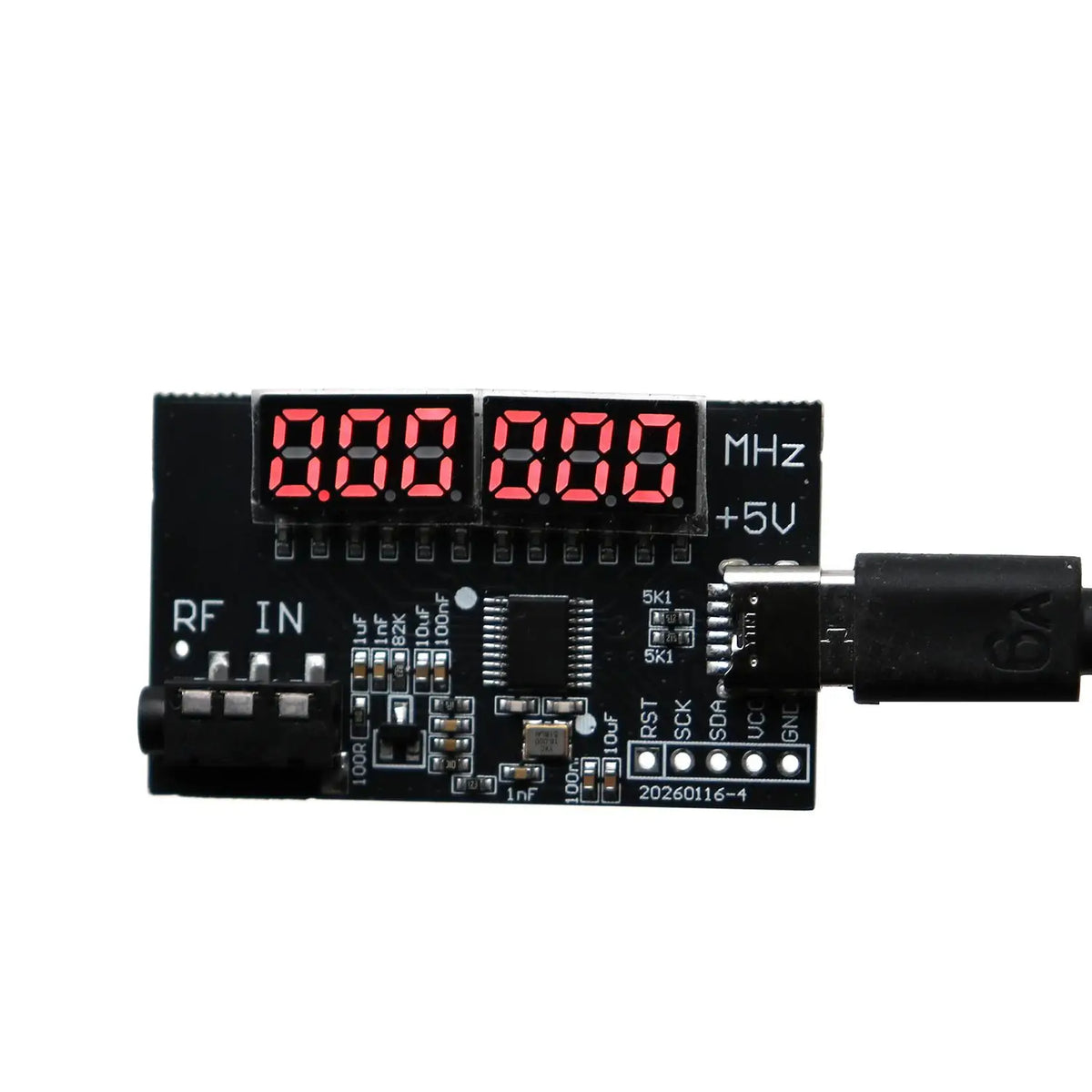 USB-C RF Frequency Counter with LED Display