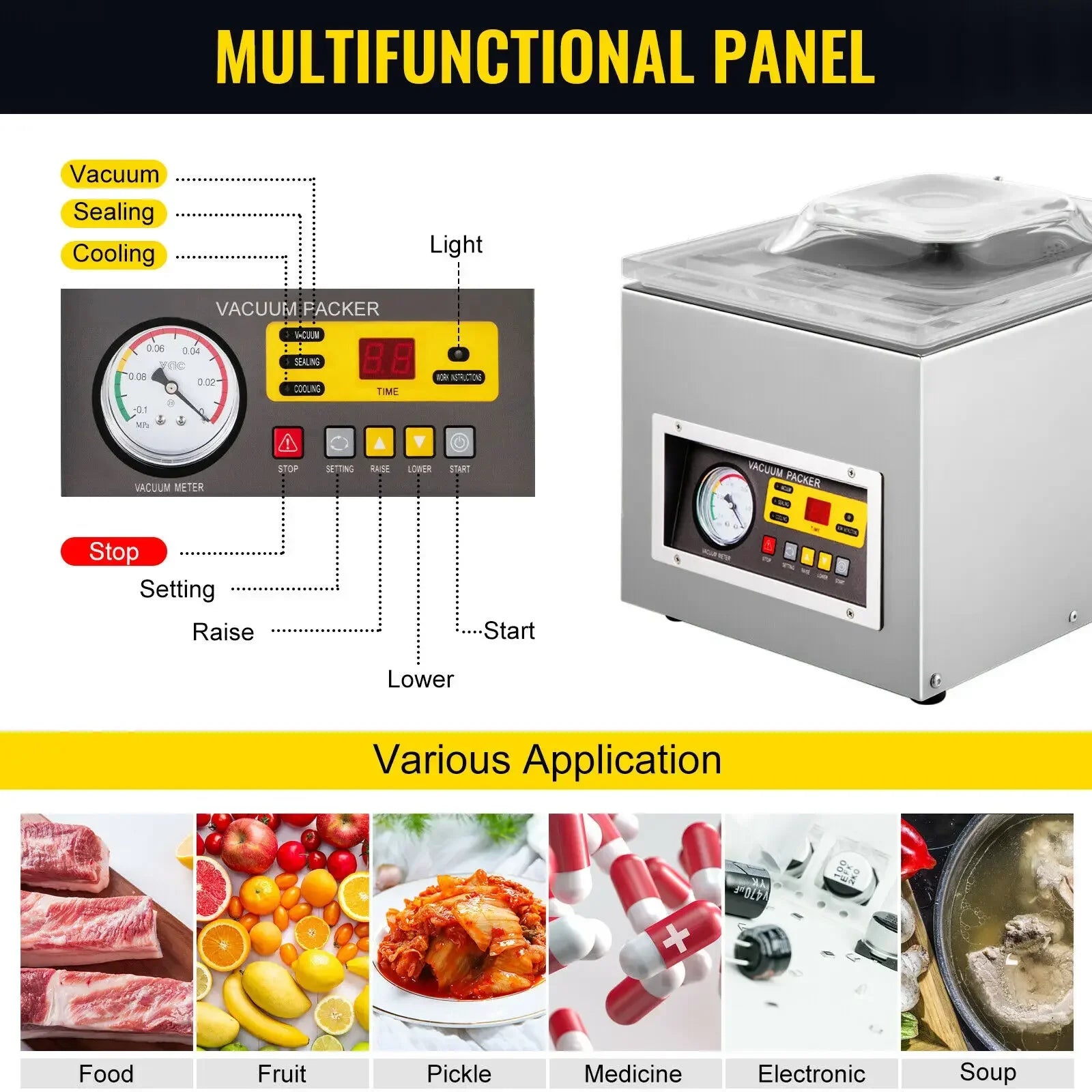 Commercial Vacuum Sealer Machine 120W DZ-260S Food Packing