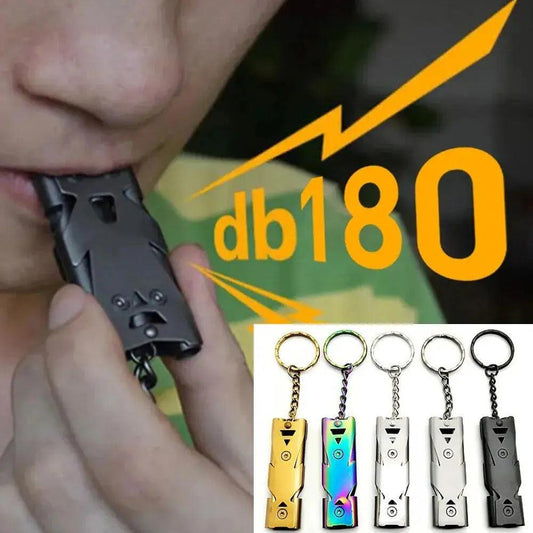 Double Pipe Whistle Pendant Keychain High Decibel Portable Outdoor Survival Emergency Camping Tool Multifunction Whistle 1PC Spy-shop.com