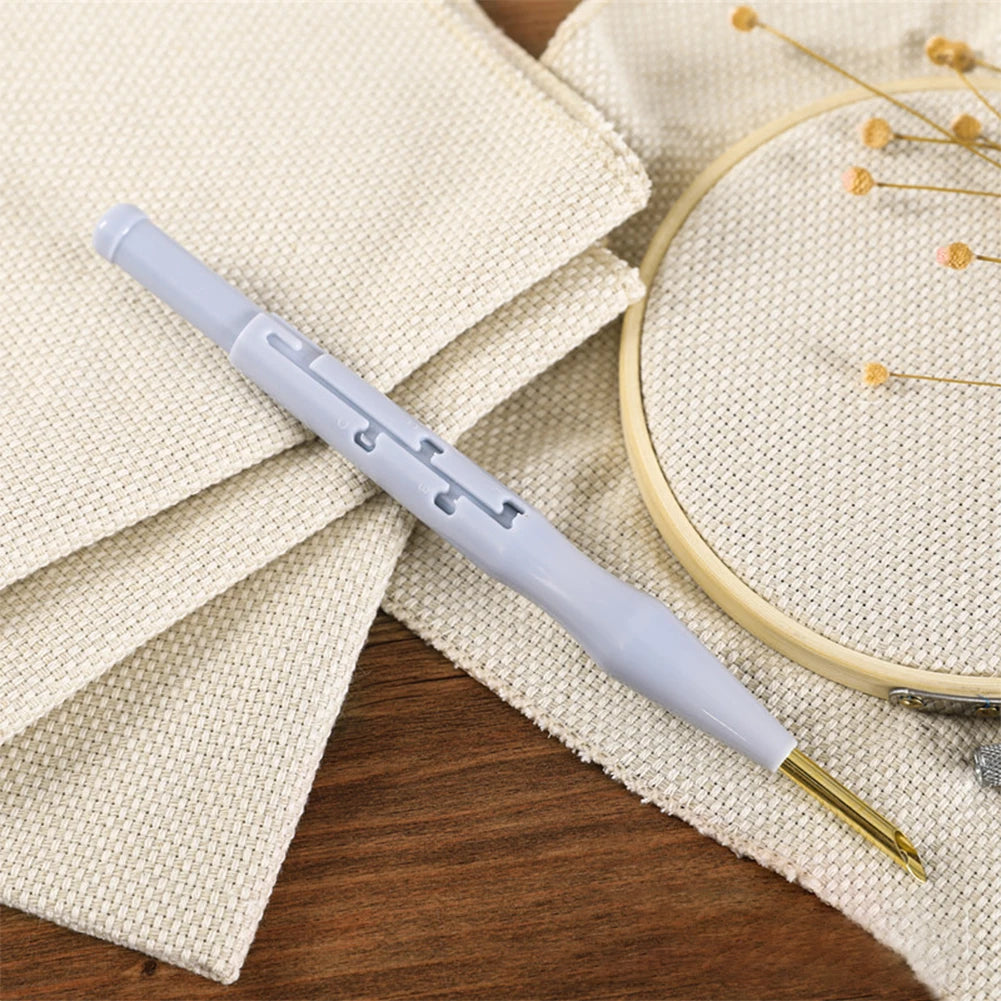 Cotton Punch-Needle Cloth or Embroidery Pen Options
