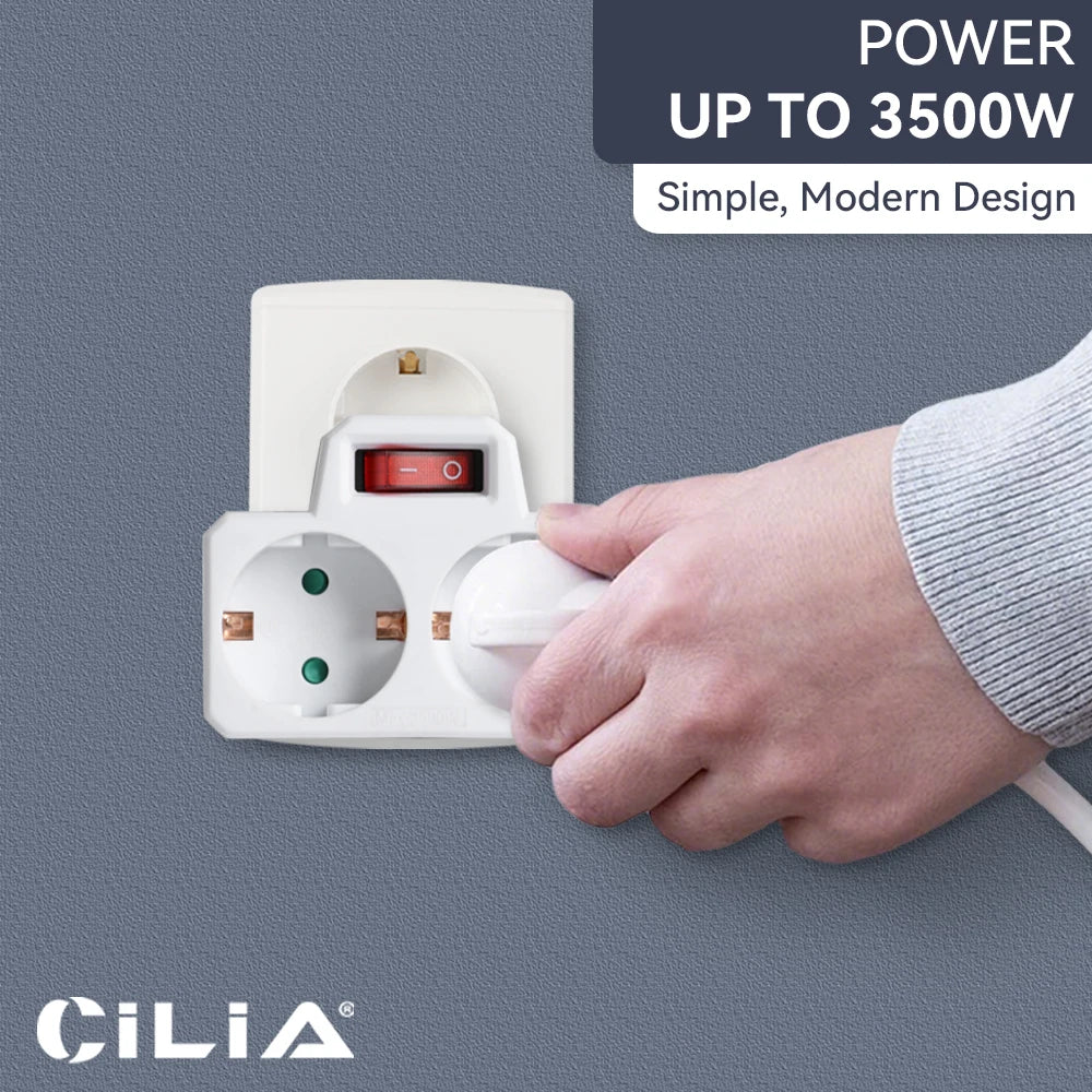 EU Multi-Socket Travel Adapter with Switch