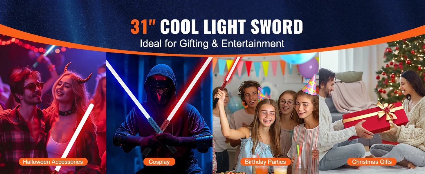 RGB Lightsaber with Sound Effects & Metal Handle Rechargeable