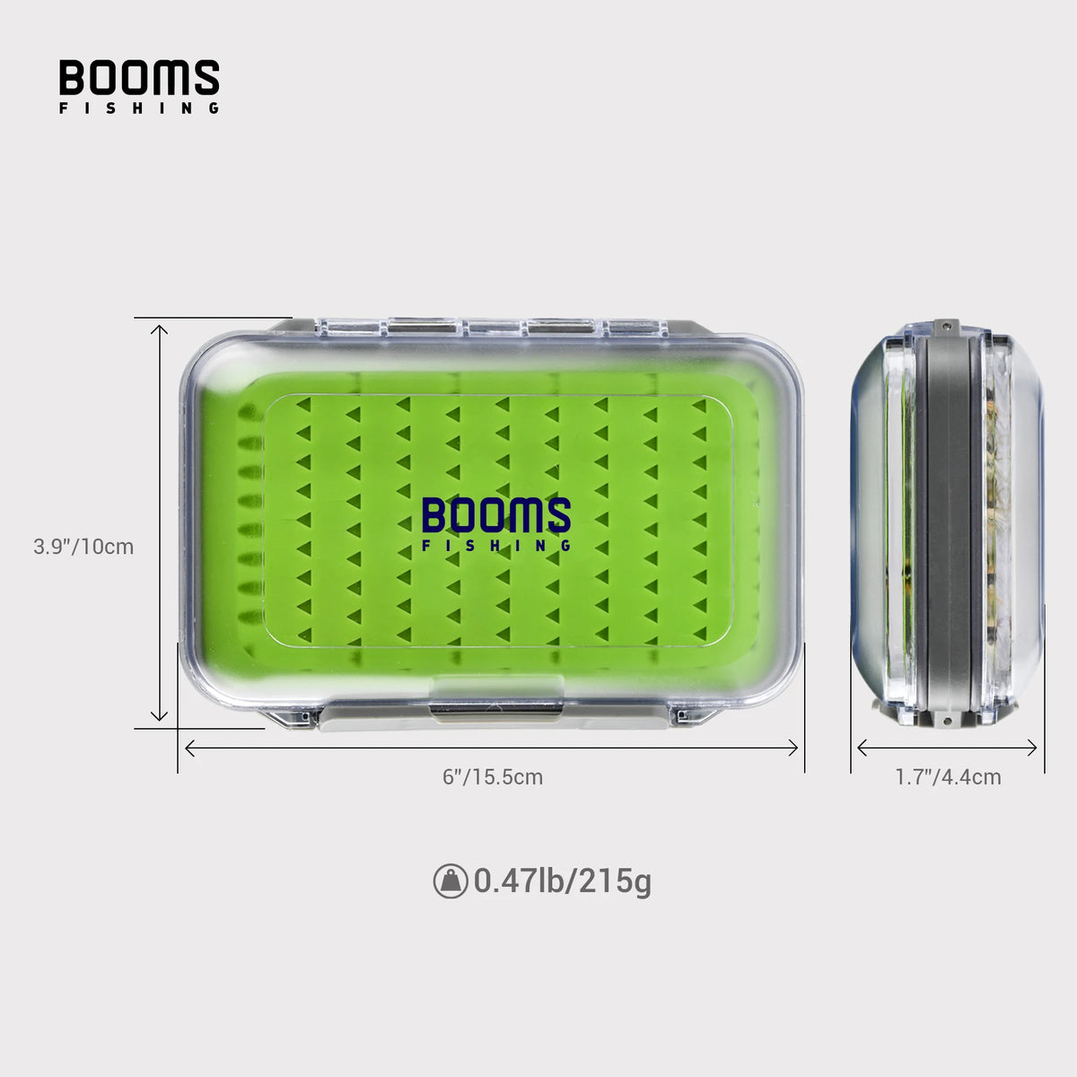 Scatola trasparente bifacciale Booms Fishing FFB per riporre attrezzatura da pesca a mosca ed esche, accessorio per la pesca all'aperto
