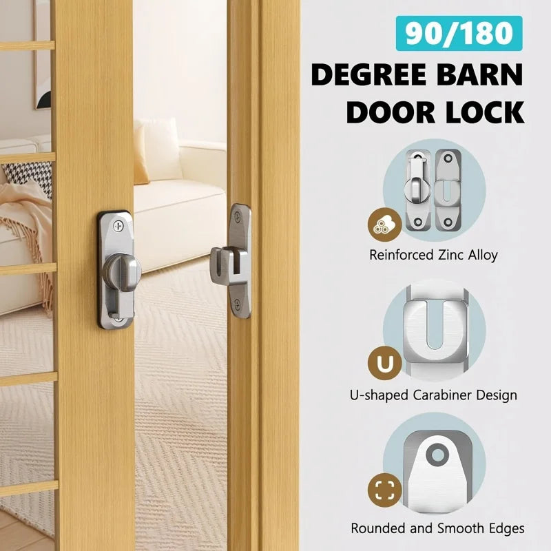 90/180-Degree Flip Latch for Compatible Doors