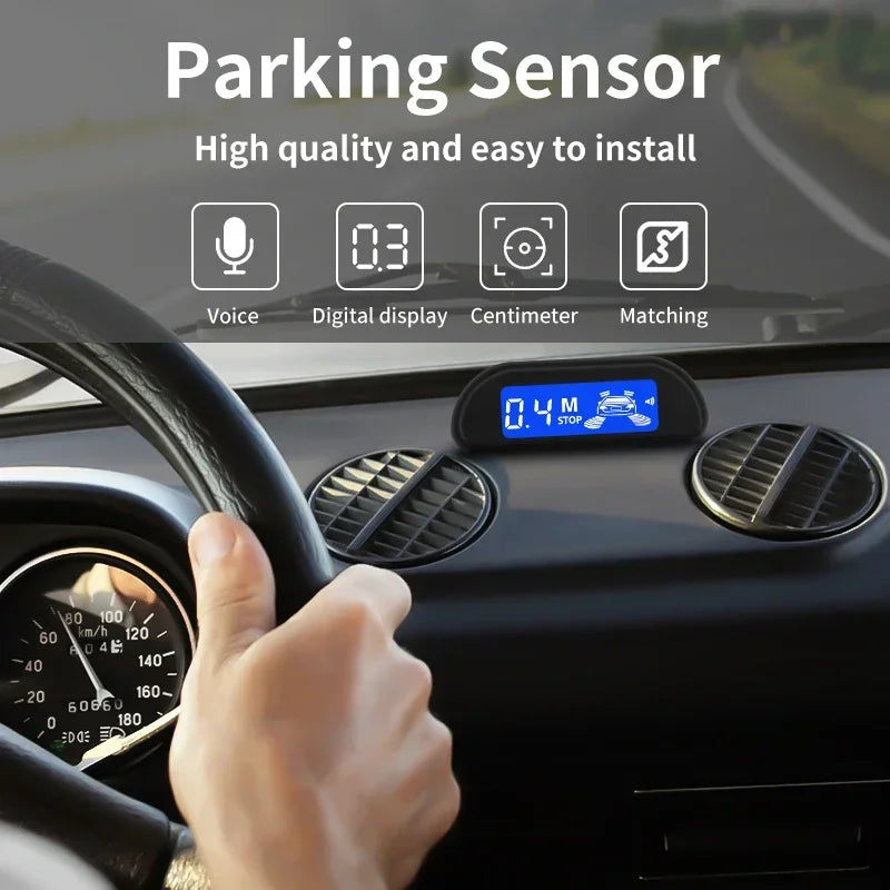  Hippcron parkolási szenzor készlet automata parkolás, hátrameneti LED monitor, 22 mm 4 szenzor radar detektáló rendszer, háttérvilágítású kijelző