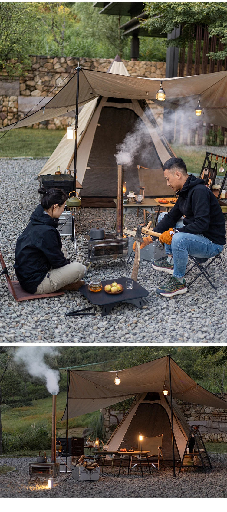 Ultralight Folding Camping Table with Dual Height Settings