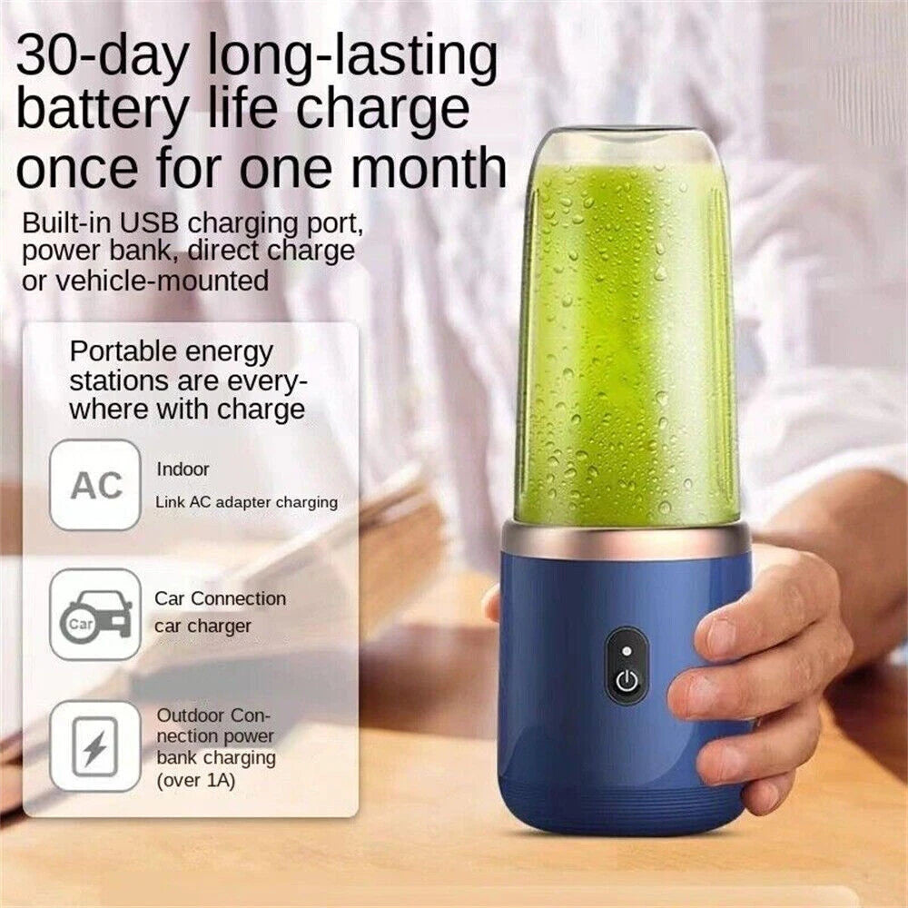 400ml Mini Blender Portable Smoothie Maker USB Rechargeable