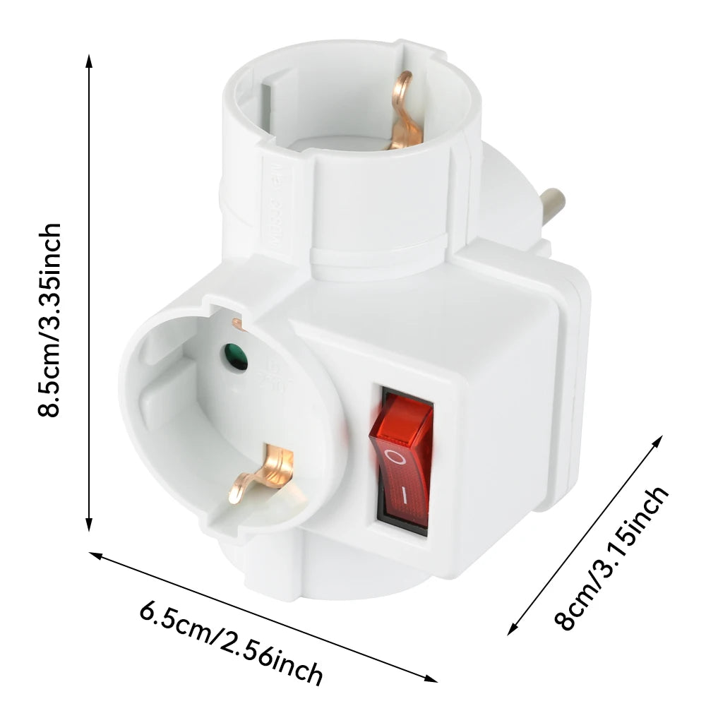 EU Multi-Socket Travel Adapter with Switch
