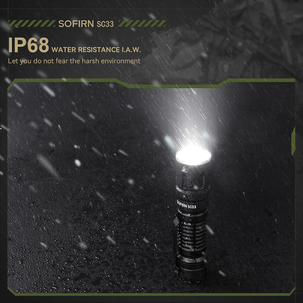 Lampe de poche tactique LED rechargeable USB-C Sofirn SC33 5200lm