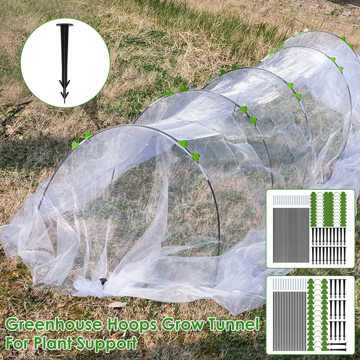 Fibreglass Plant-Tunnel Support Set, 21/30 Pieces