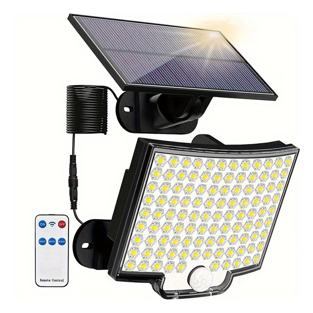 106 LED Solar Motion Light with Separate Solar Panel, 3 Modes