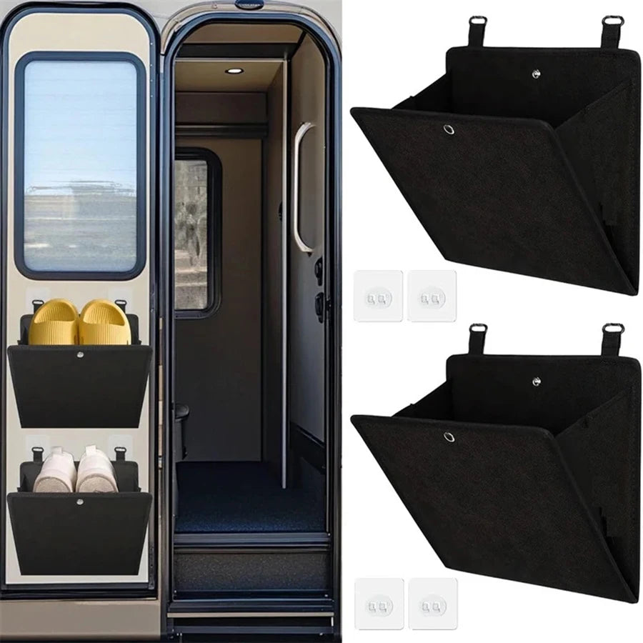 Wall-Mounted Shoe Rack for Caravans and RVs, No Drilling