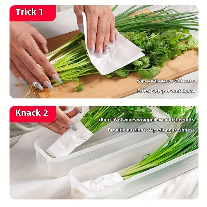 2pcs Refrigerator fresh-keeping storage box, fresh-keeping artifact,Small Food Preservation Boxes,Transparent Sealed Storage Box 