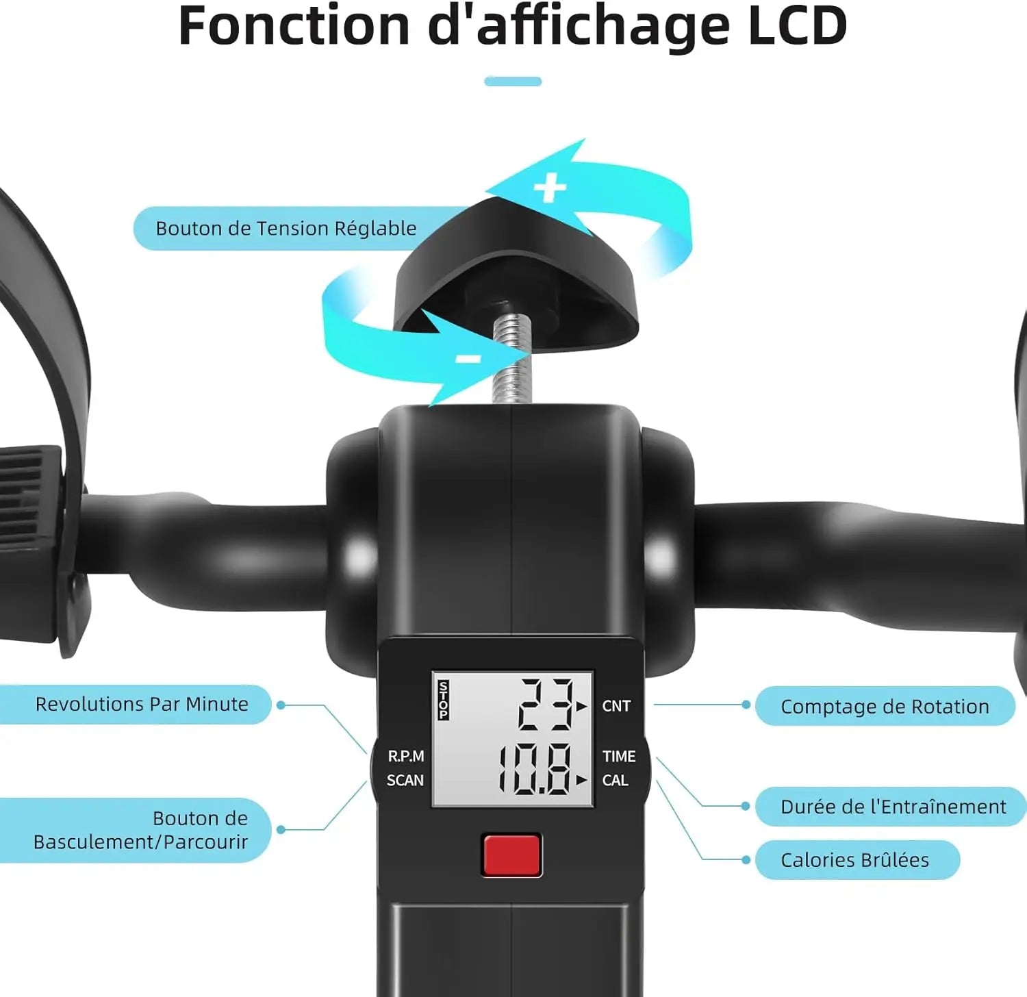Mini Exercise Bike with LCD Screen for Arm & Leg Training