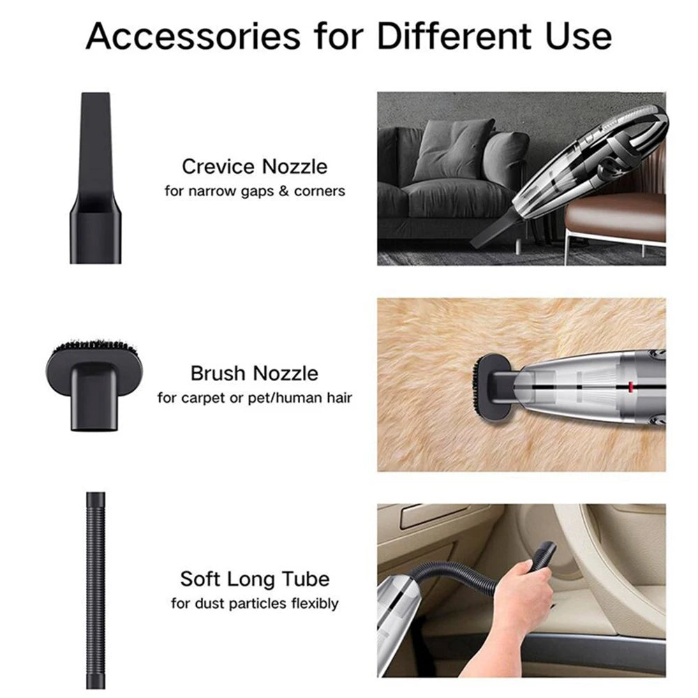 Cordless Handheld Car Vacuum Cleaner, Wet and Dry 120W