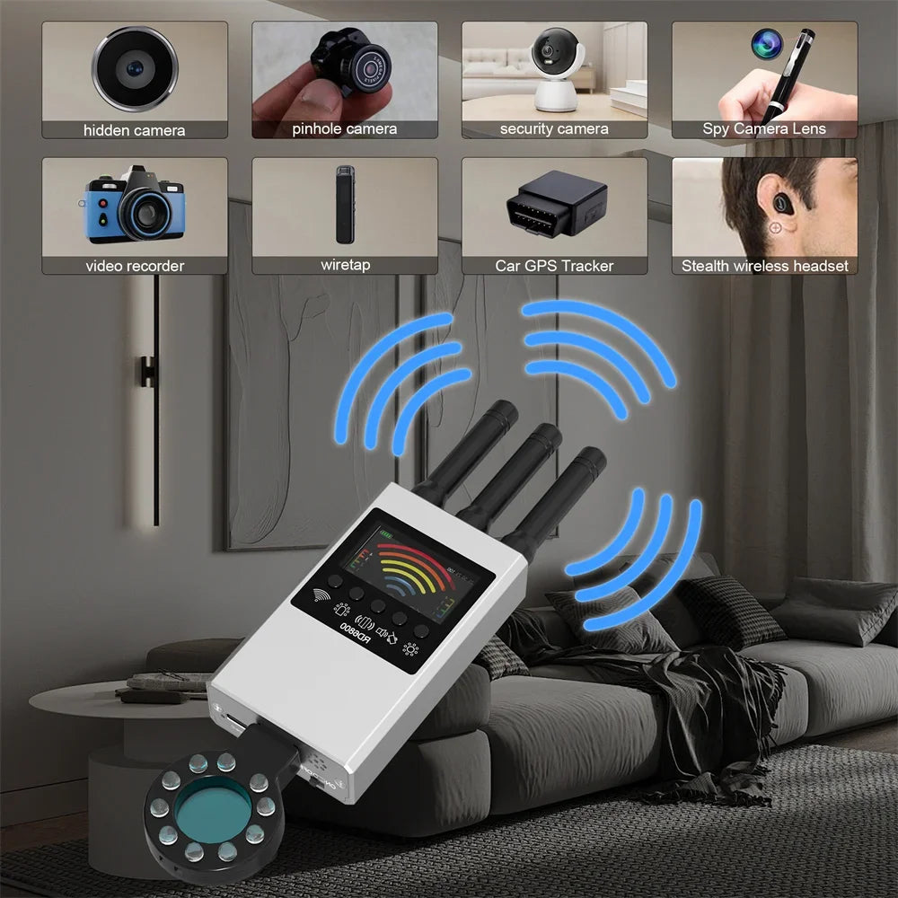 NEW Wireless RF Signal Detector Bug GSM Audio GPS Tracker Mini Camera Finder Camera IR Scanning AI Standby Automatic Detection