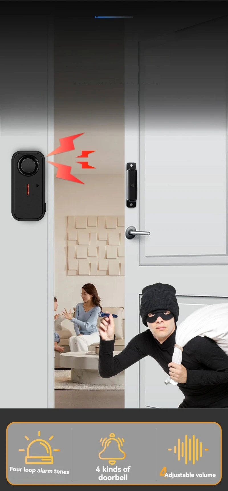  daljinski upravljan magnetski alarm za vrata - IP66
