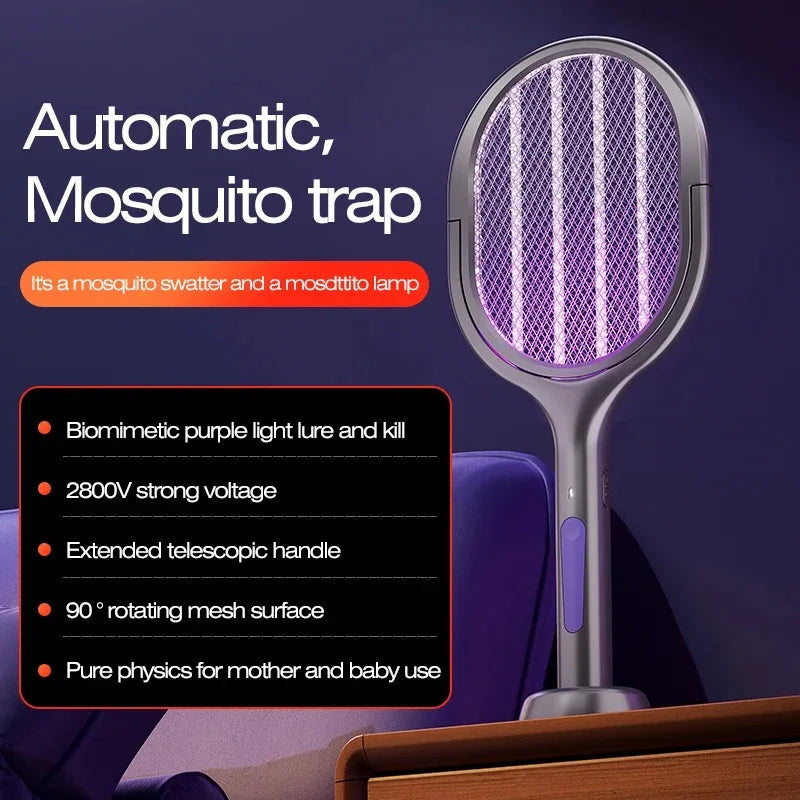 Extendable Electric Mosquito Swatter and Lamp
