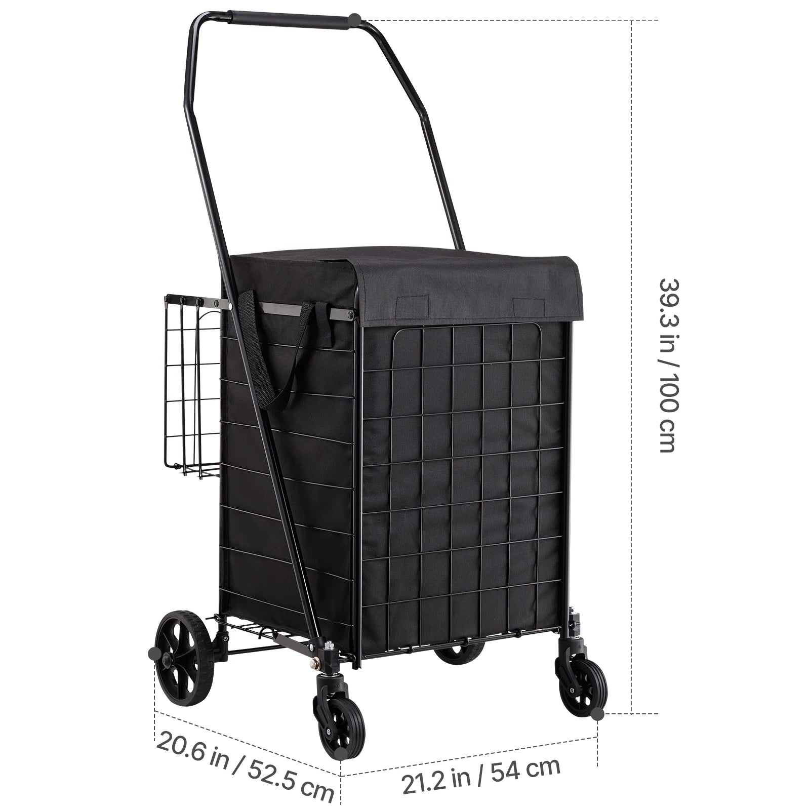 Chariot à linge roulant avec roues Panier utilitaire robuste pour courses