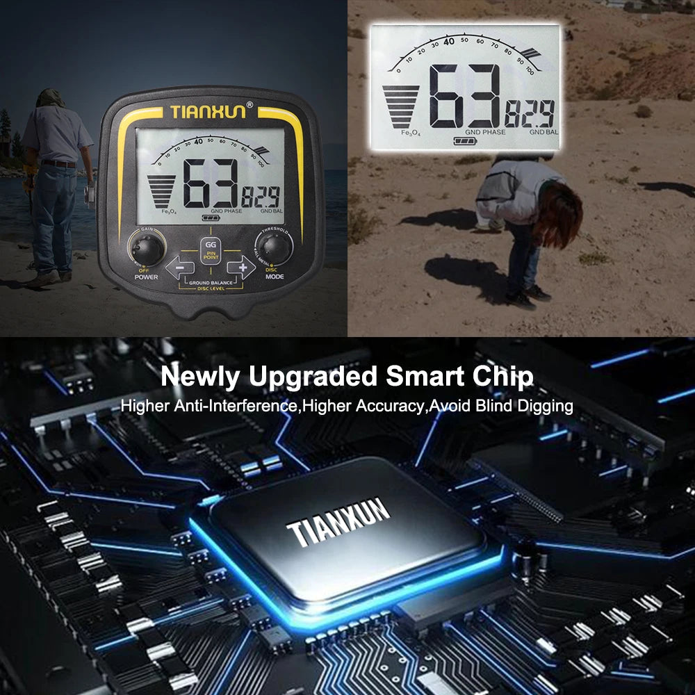 TX-850 Metal Detector Underground Professional Depth 2.5m Scanner Search Finder Gold Detector Treasure Hunter Pinpointer 11inch 