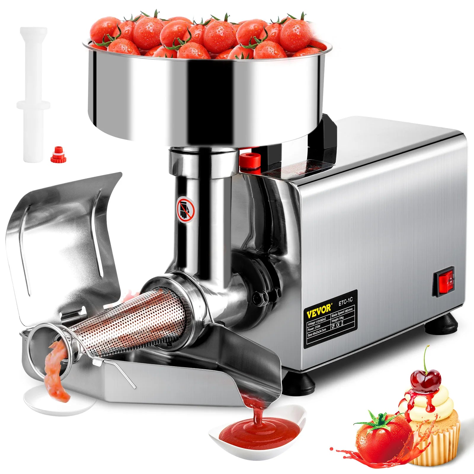 Electric Tomato Strainer & Sauce Maker with 370W Motor