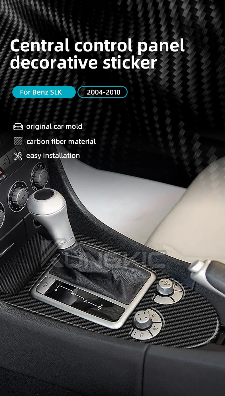 Carbon Fiber Gear Shift Trim Sticker for Mercedes Benz SLK R171