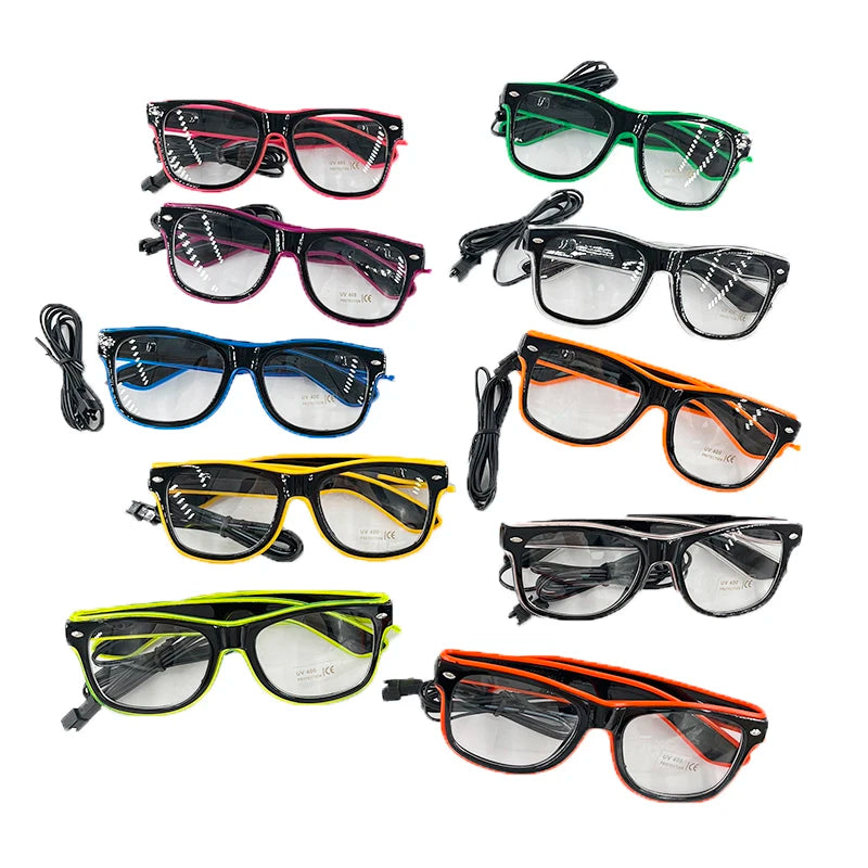 1PC Light Up LED Glasses Glow Sunglasses EL Wire Neon Glasses Glow in The Dark Party Supplies Neon Party Favors for Kids Adults 