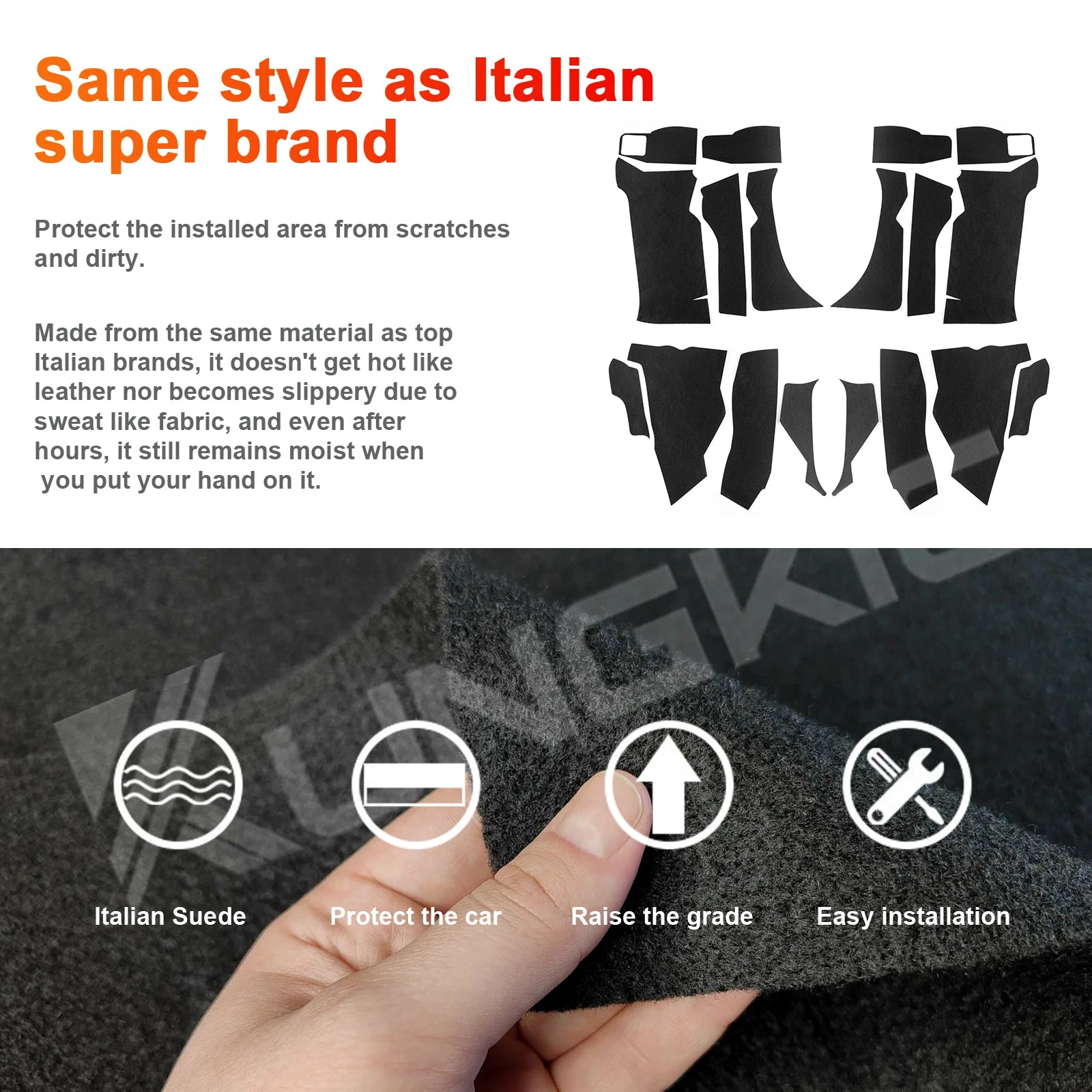 Suede/Polyester Interior Trim Sticker for Seat Leon and Cupra