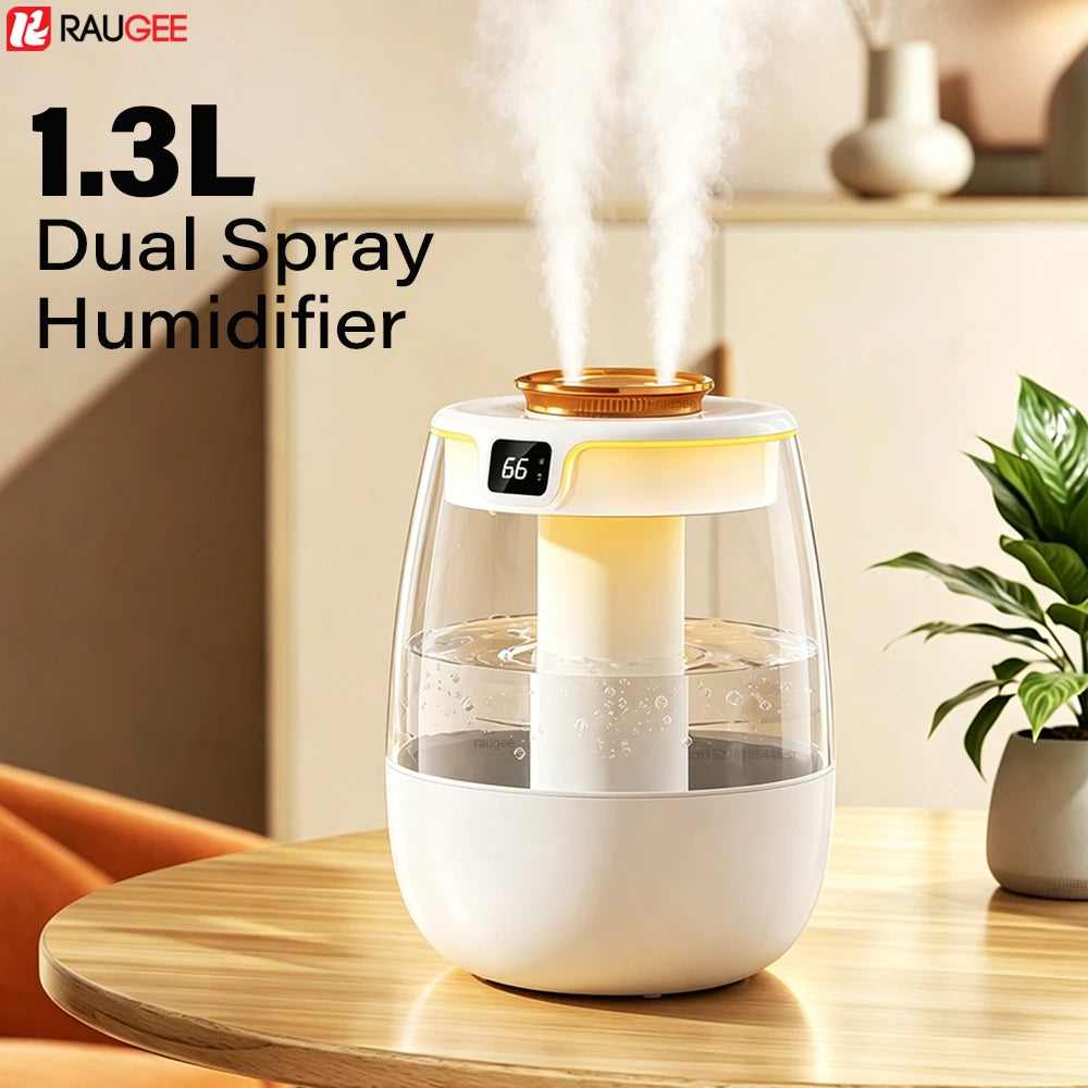 Umidificatore USB da 1.3 L a doppia nebulizzazione con luce notturna