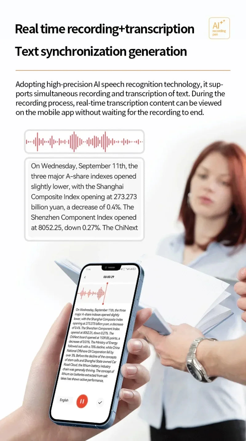 AI ChatGPT Voice Recorder 8-128GB Mini Keychain Magnetic Dictaphone 256GB Intelligent Summarization Real-Time Recording Device