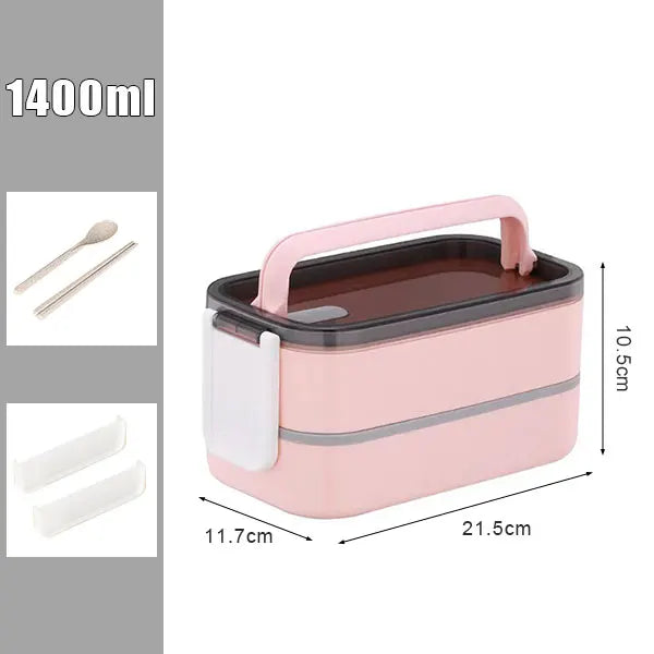 Stacking Lunch Box with Handle, One/Two Layers