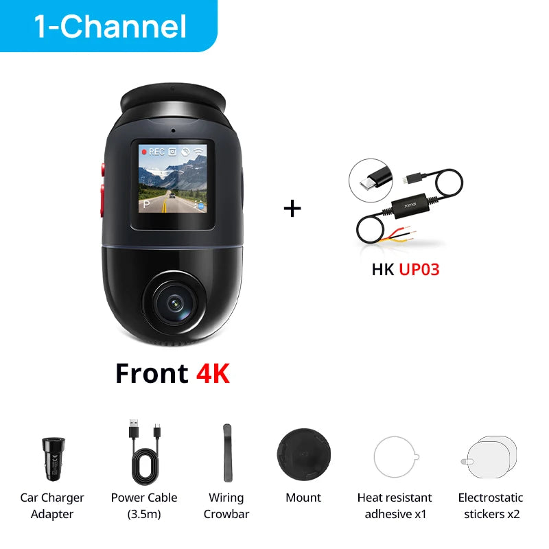 4K 360° Rotating Dash Cam with GPS, ADAS, 4G LTE & Supercapacitor