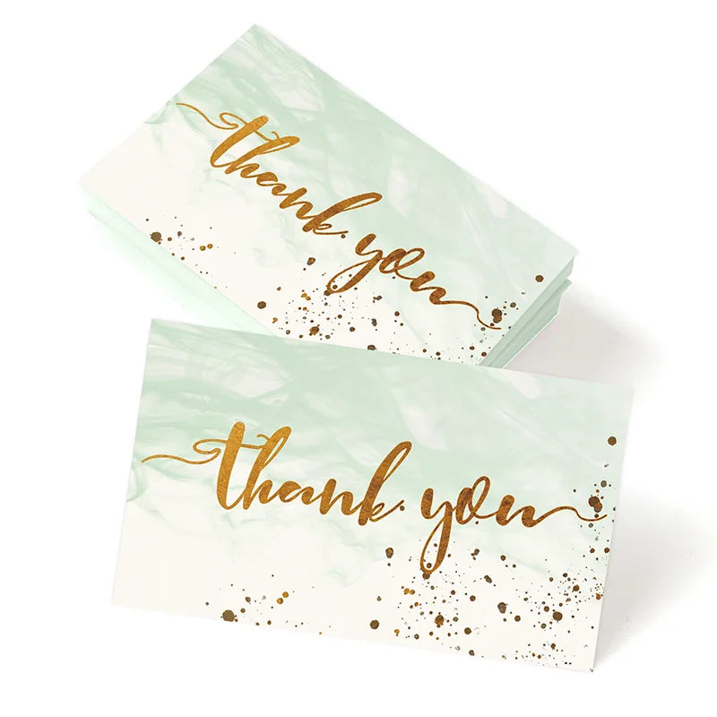 Gold Textured Thank You Cards - 50 Pack Elegant Gratitude Notes