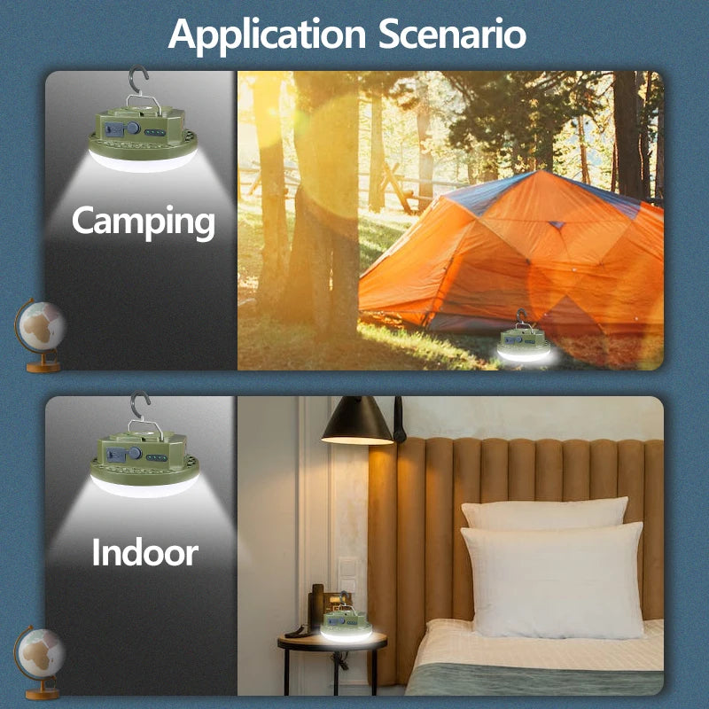 9900mAh Rechargeable Camping Lantern with Magnet and USB Charging